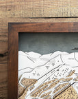 Mammoth Mountain, CA Ski Trail Map Artwork Slopes Mountain Art
