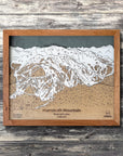 Mammoth Mountain, CA Ski Trail Map Artwork Slopes Mountain Art 23" x 28" Natural