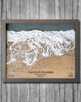 Mammoth Mountain, CA Ski Trail Map Artwork Slopes Mountain Art 23" x 28" Storm Grey
