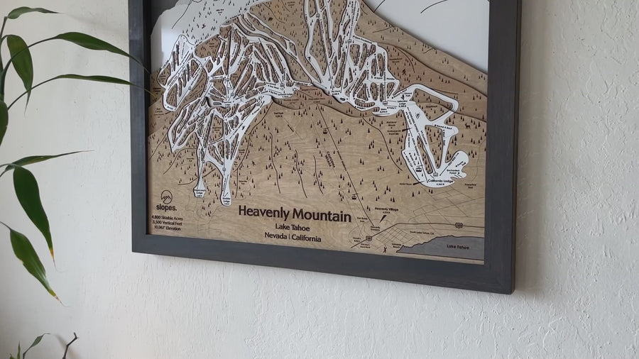 Heavenly Mountain CA/NV, Ski Trail Map Artwork Slopes Mountain Art