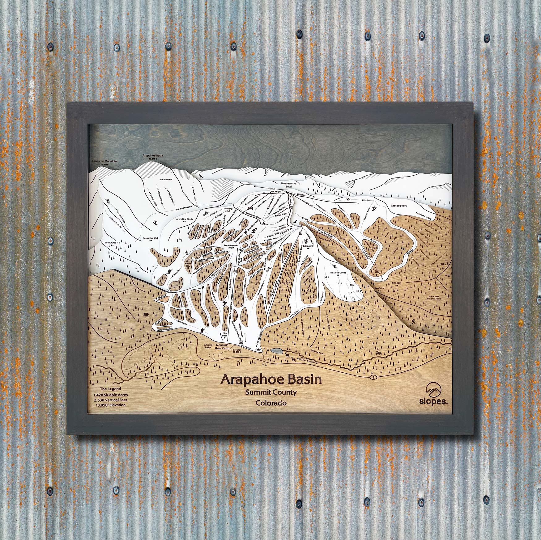 Arapahoe Basin Ski Trail Map | 3D Wooden Trail Map Art – Slopes ...