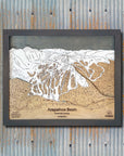 Arapahoe Basin, CO Ski Trail Map Artwork Slopes Mountain Art 23" x 28" Midnight Grey 