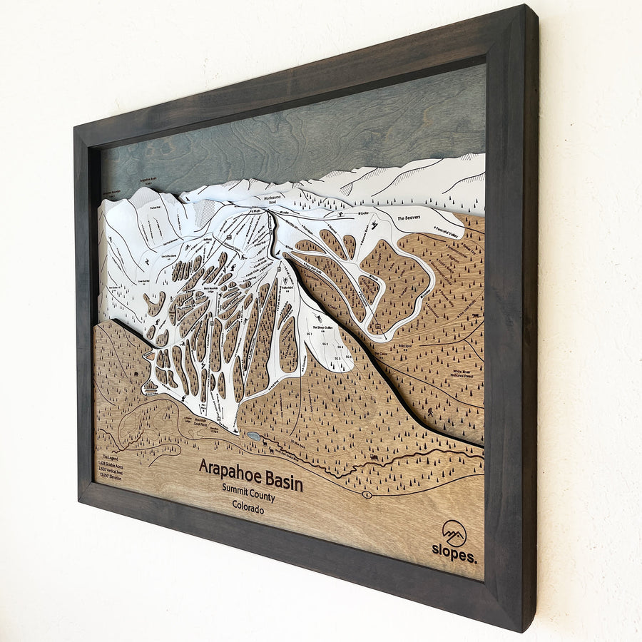 Arapahoe Basin, CO Ski Trail Map Artwork Slopes Mountain Art   