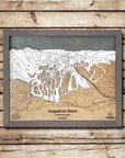 Arapahoe Basin, CO Ski Trail Map Artwork Slopes Mountain Art 23" x 28" Storm Grey 