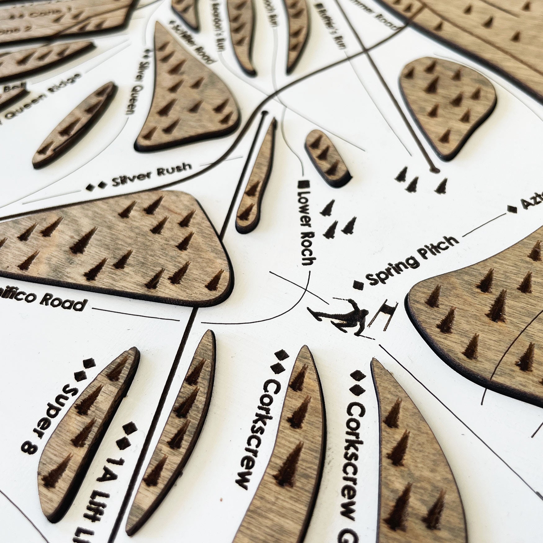 Aspen Mountain, CO Ski Trail Map Artwork Slopes Mountain Art   