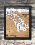 Aspen Mountain, CO Ski Trail Map Artwork Slopes Mountain Art 23" x 28" Matte Black 