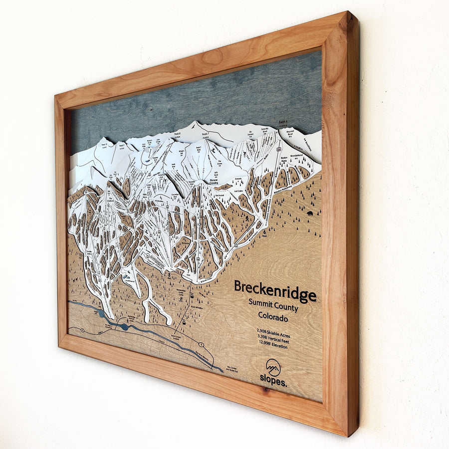 Breckenridge, CO Ski Trail Map Artwork Slopes Mountain Art   