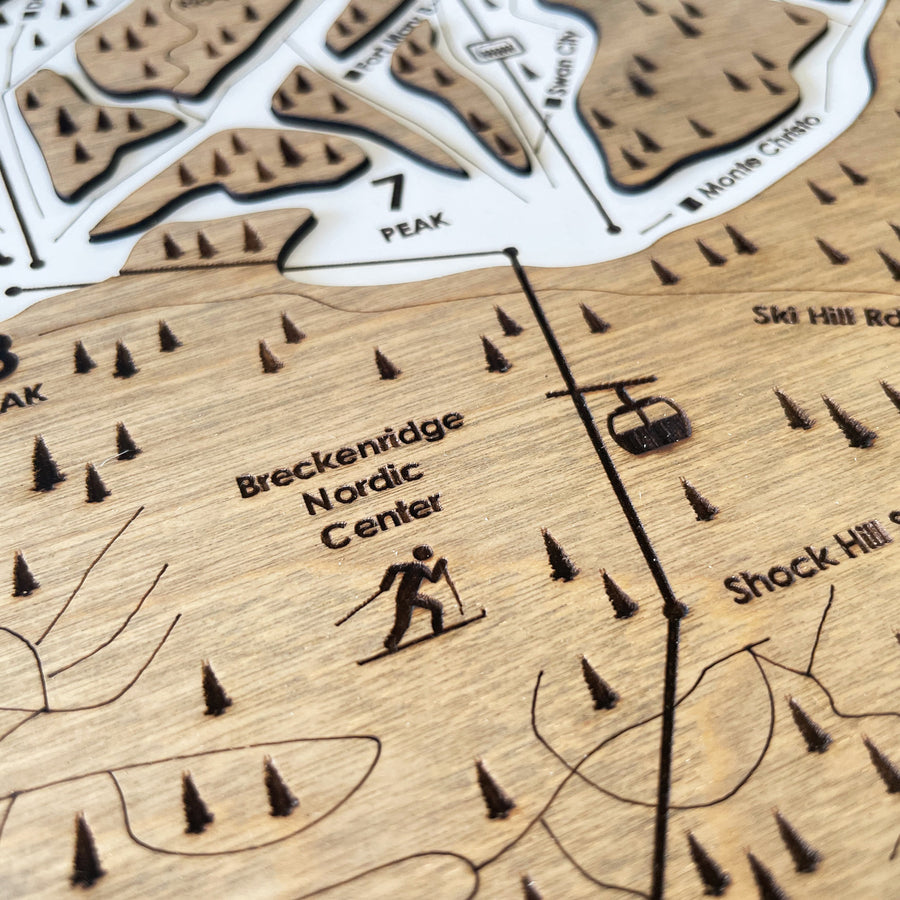 Breckenridge, CO Ski Trail Map Artwork Slopes Mountain Art   