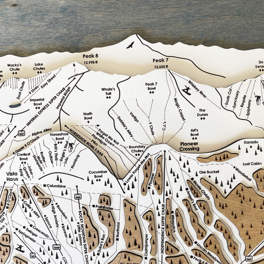 Breckenridge, CO Ski Trail Map Artwork Slopes Mountain Art   