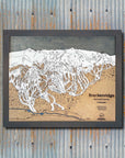 Breckenridge, CO Ski Trail Map Artwork Slopes Mountain Art 23" x 28" Midnight Grey 