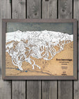 Breckenridge, CO Ski Trail Map Artwork Slopes Mountain Art 23" x 28" Storm Grey 