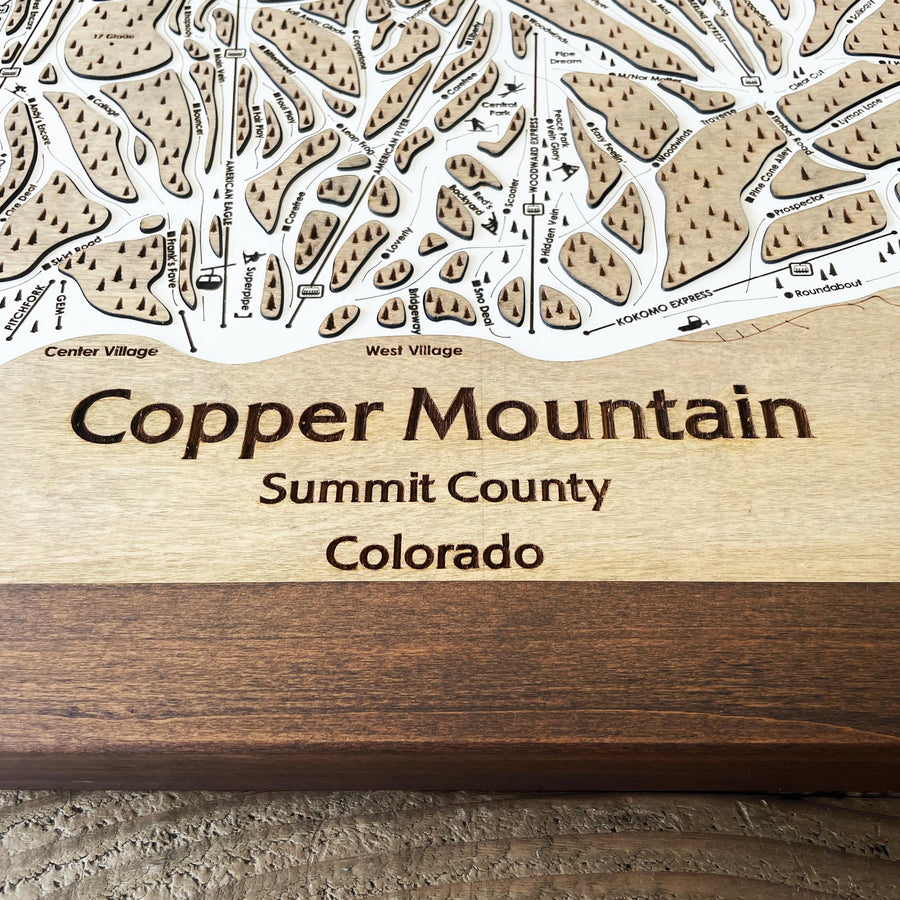 Copper Mountain, CO Ski Trail Map Artwork Slopes Mountain Art   