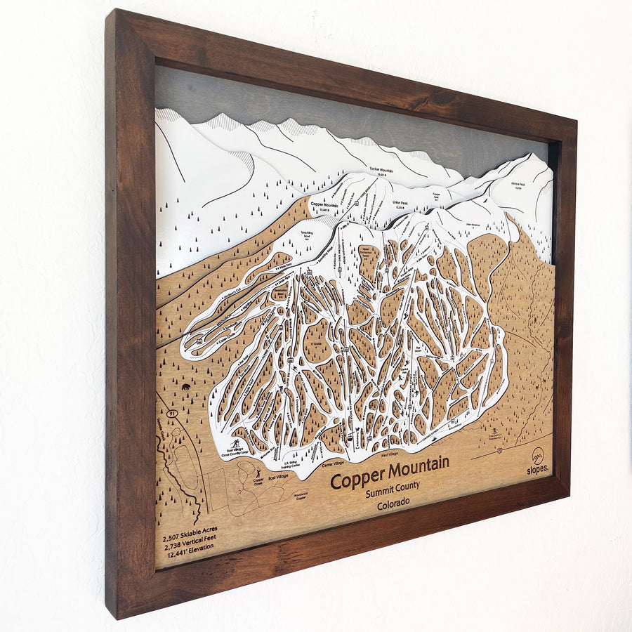 Copper Mountain, CO Ski Trail Map Artwork Slopes Mountain Art   