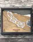 Diamond Peak, NV Ski Trail Map Artwork Slopes Mountain Art 23" x 28" Midnight Grey 