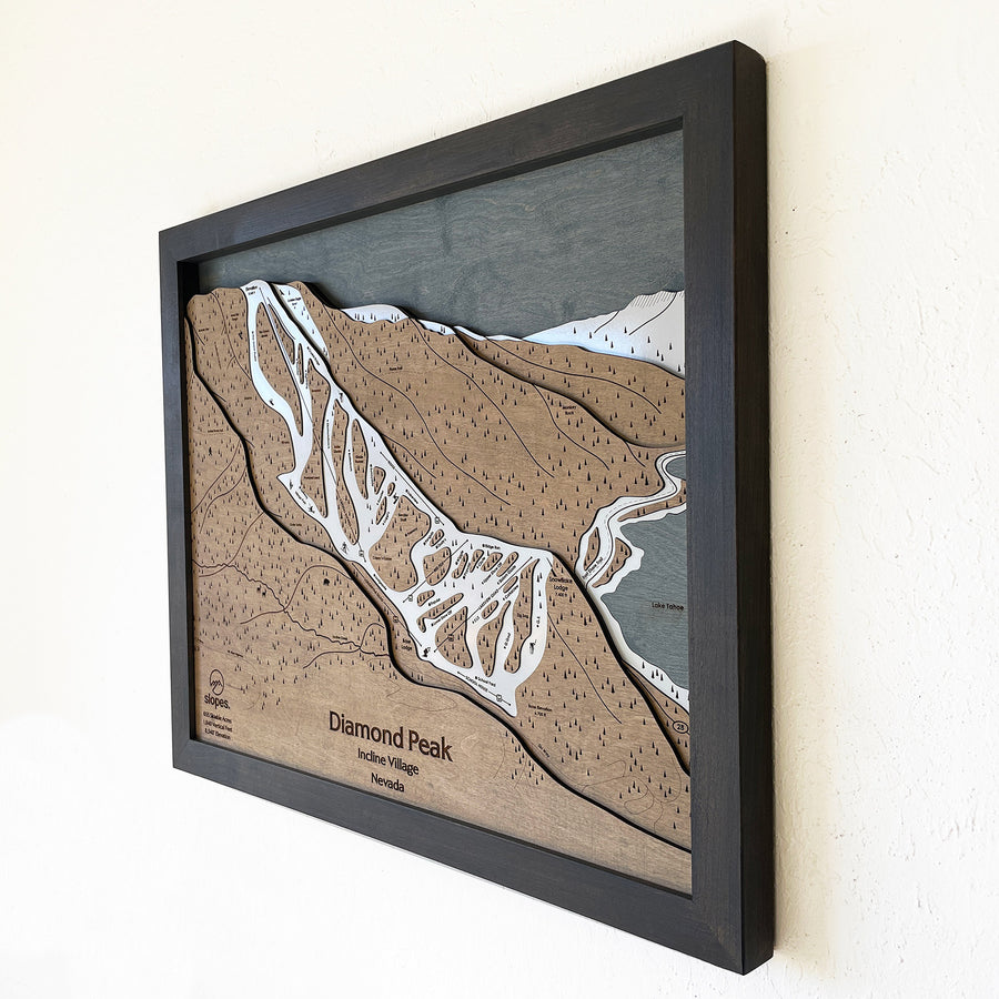 Diamond Peak, NV Ski Trail Map Artwork Slopes Mountain Art   