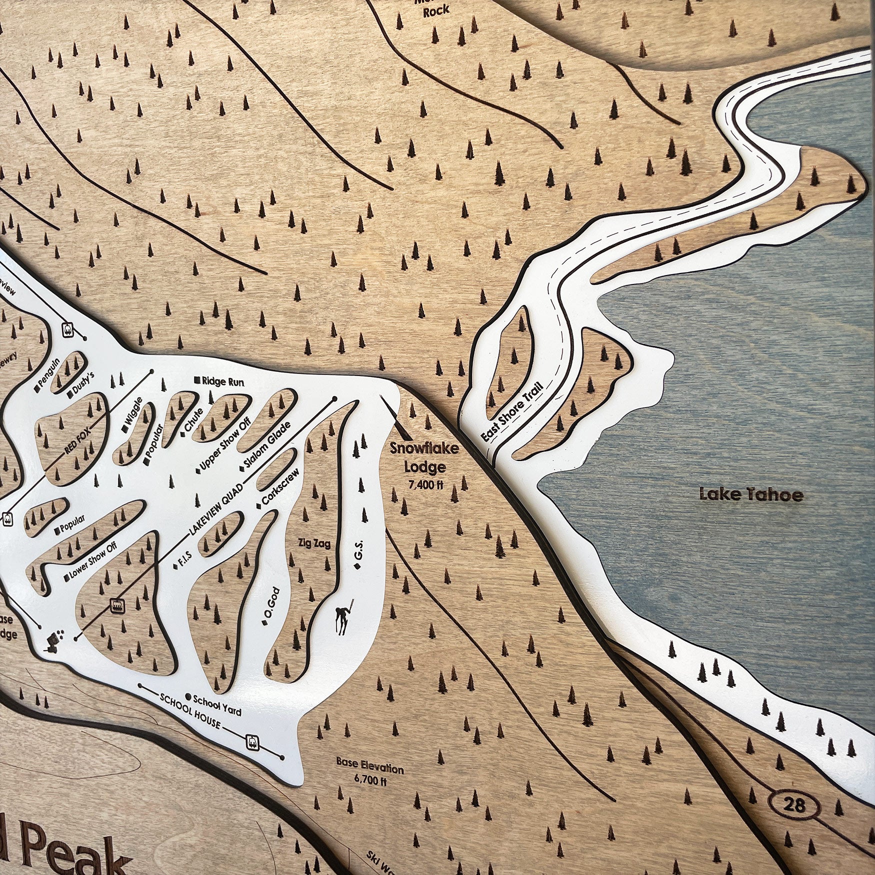 Diamond Peak, NV Ski Trail Map Artwork Slopes Mountain Art   