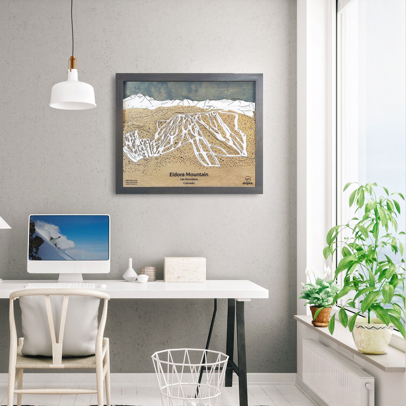 Eldora Mountain, CO Ski Trail Map Artwork Slopes Mountain Art   