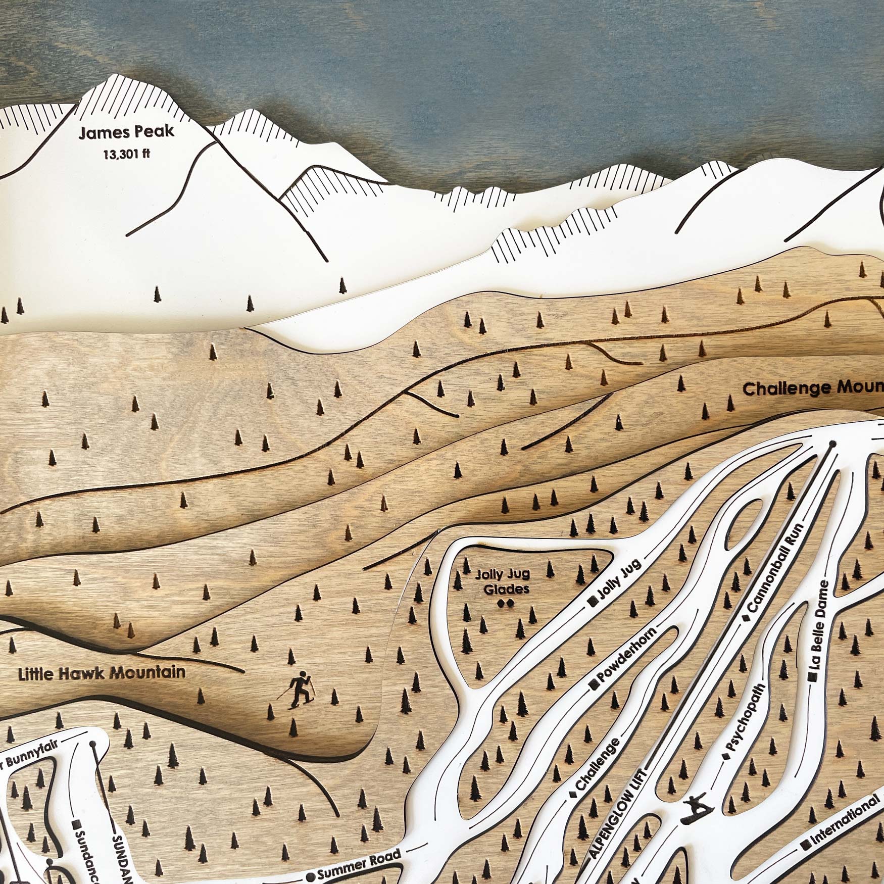 Eldora Mountain, CO Ski Trail Map Artwork Slopes Mountain Art   