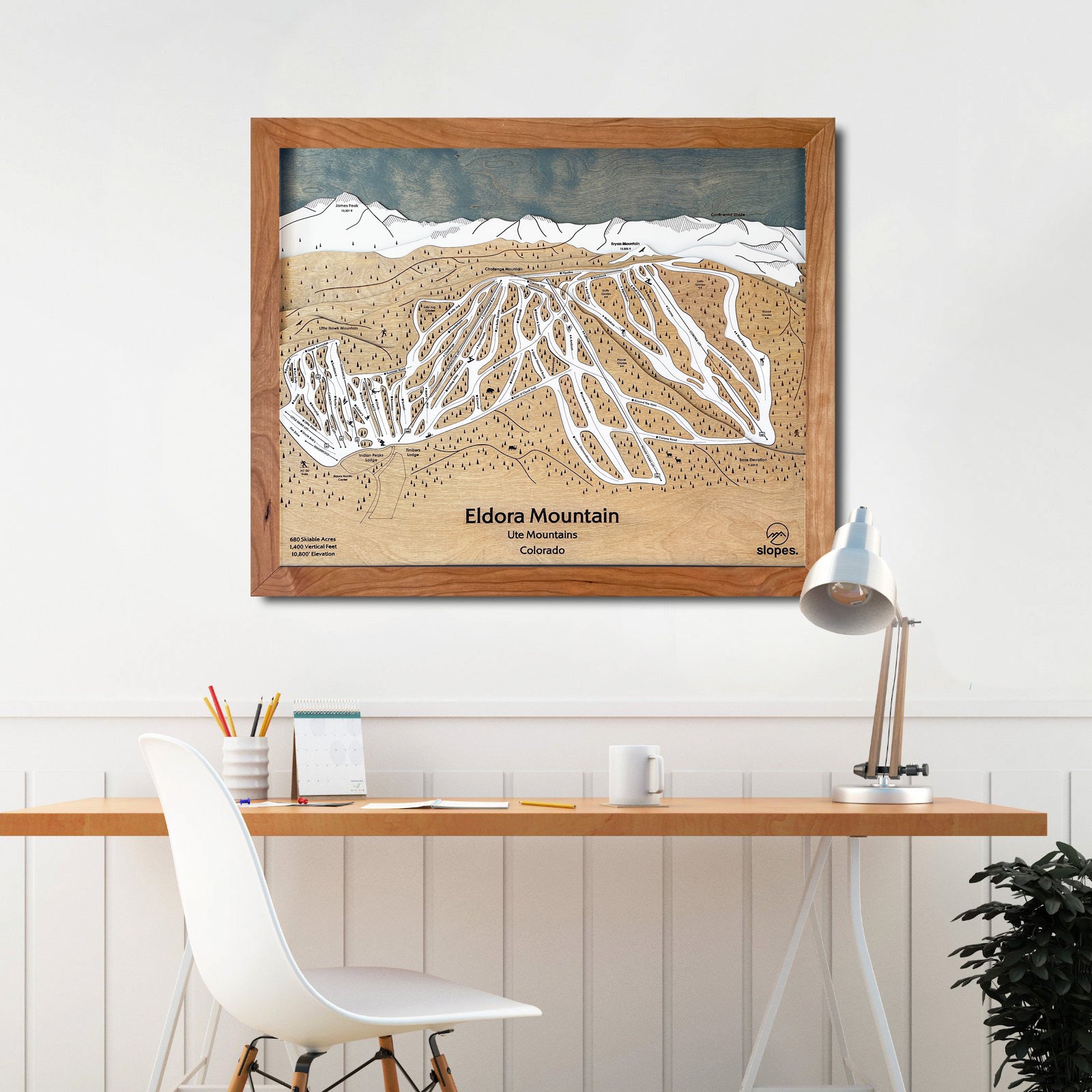 Eldora Mountain, CO Ski Trail Map Artwork Slopes Mountain Art   