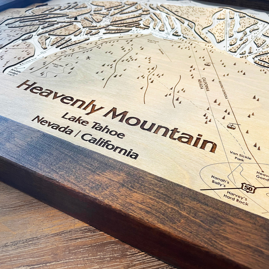 Heavenly Mountain CA/NV, Ski Trail Map Artwork Slopes Mountain Art   