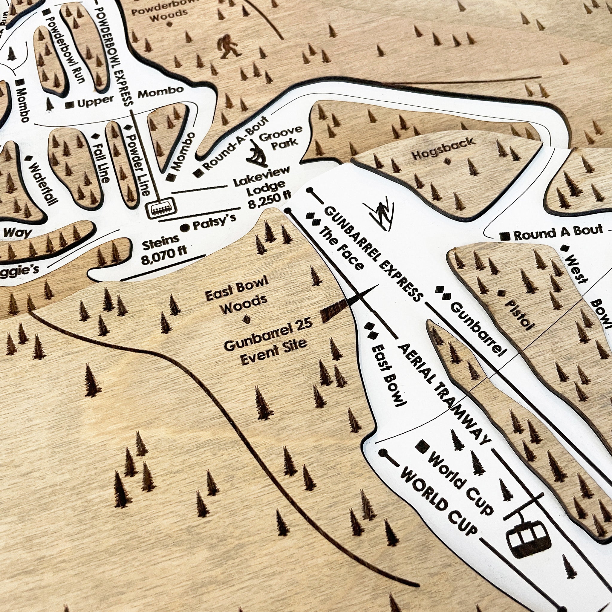 Heavenly Mountain CA/NV, Ski Trail Map Artwork Slopes Mountain Art   