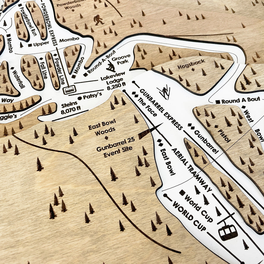 Heavenly Mountain CA/NV, Ski Trail Map Artwork Slopes Mountain Art   