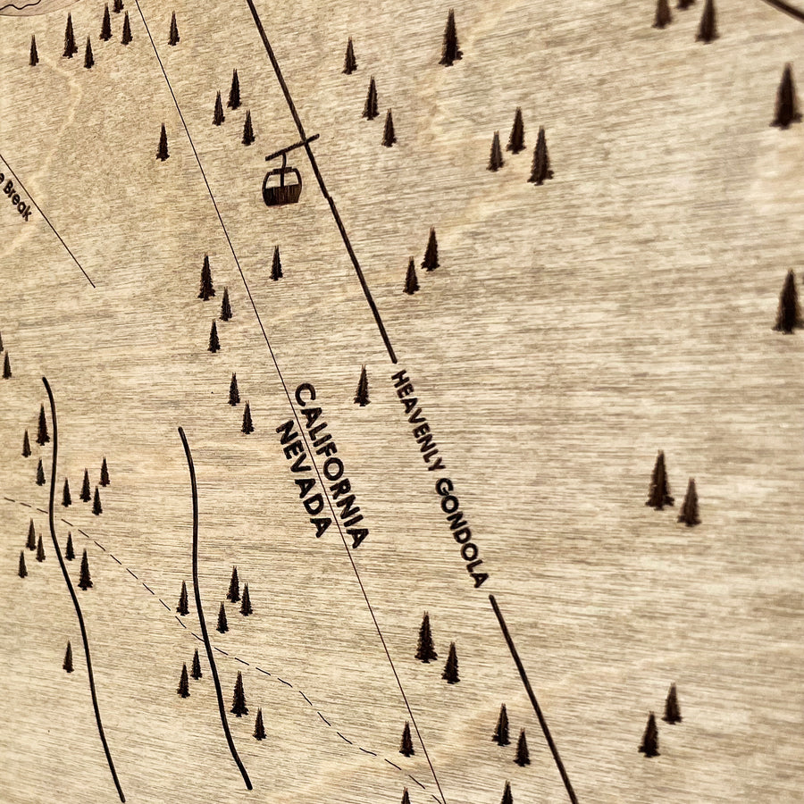 Heavenly Mountain CA/NV, Ski Trail Map Artwork Slopes Mountain Art   