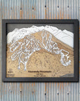 Heavenly Mountain CA/NV, Ski Trail Map Artwork Slopes Mountain Art 23" x 28" Midnight Grey 