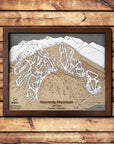 Heavenly Mountain CA/NV, Ski Trail Map Artwork Slopes Mountain Art 23" x 28" Rustic Kona 