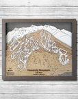 Heavenly Mountain CA/NV, Ski Trail Map Artwork Slopes Mountain Art 23" x 28" Storm Grey 