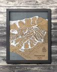 Homewood Mountain, CA Ski Trail Map Artwork Slopes Mountain Art 23" x 28" Midnight Grey 