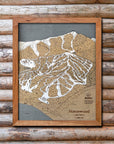 Homewood Mountain, CA Ski Trail Map Artwork Slopes Mountain Art 23" x 28" Natural 