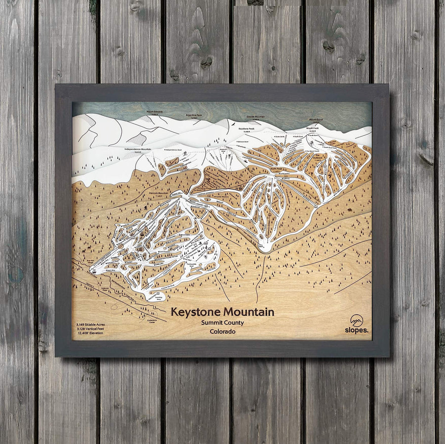 Keystone Mountain Ski Trail Map | 3D Wooden Trail Map Art – Slopes ...