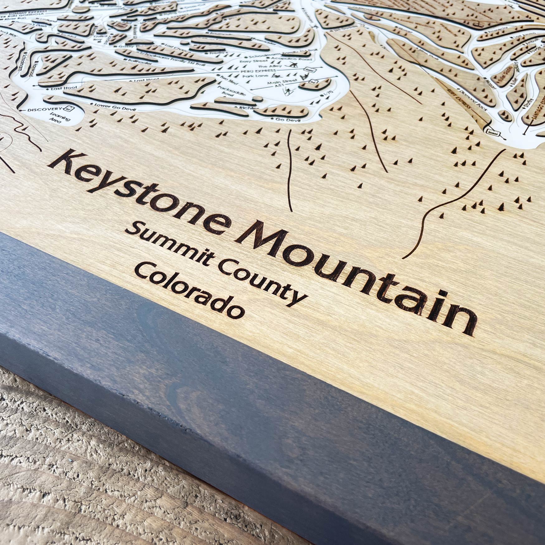Keystone Mountain, CO Ski Trail Map Artwork Slopes Mountain Art   