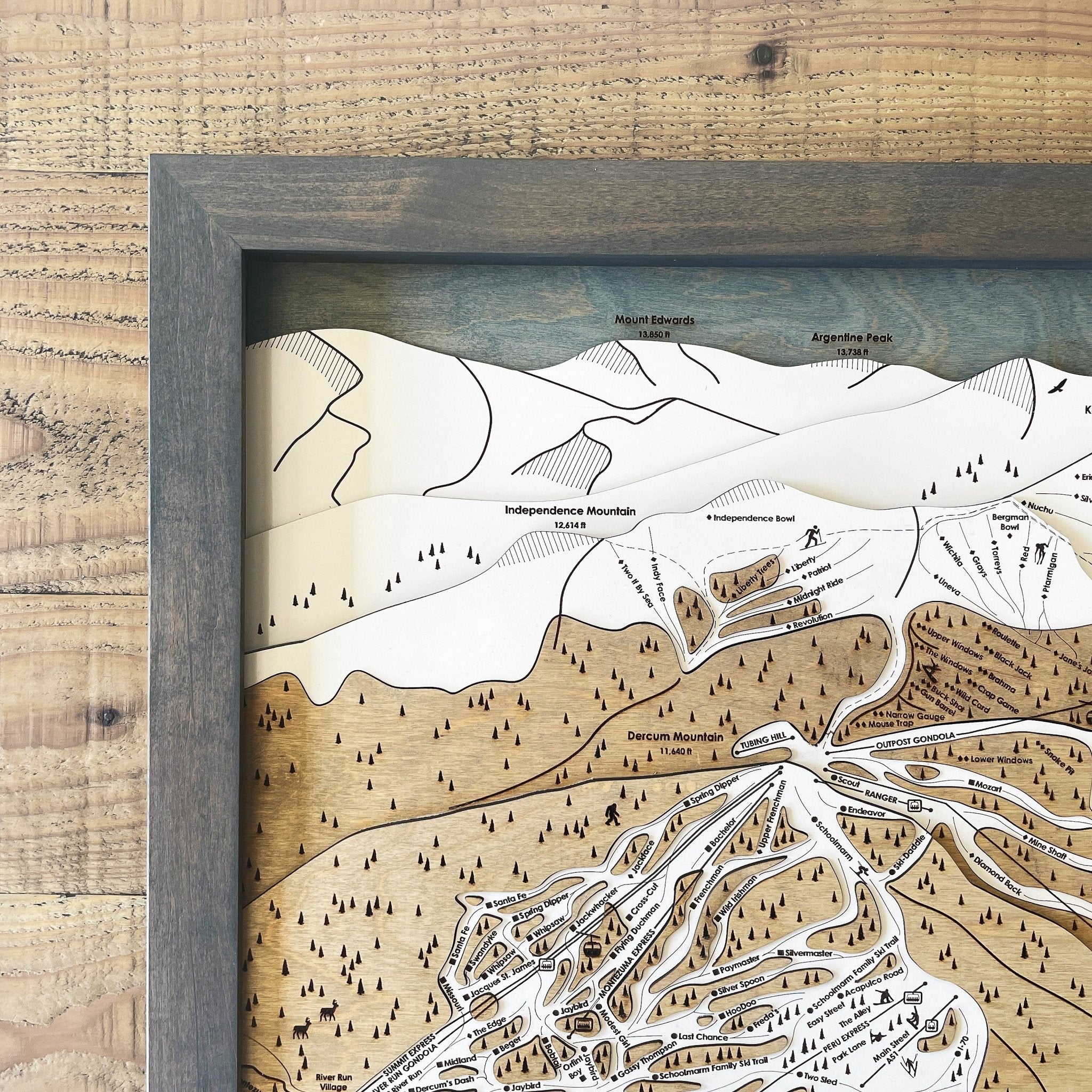 Keystone Mountain, CO Ski Trail Map Artwork Slopes Mountain Art   
