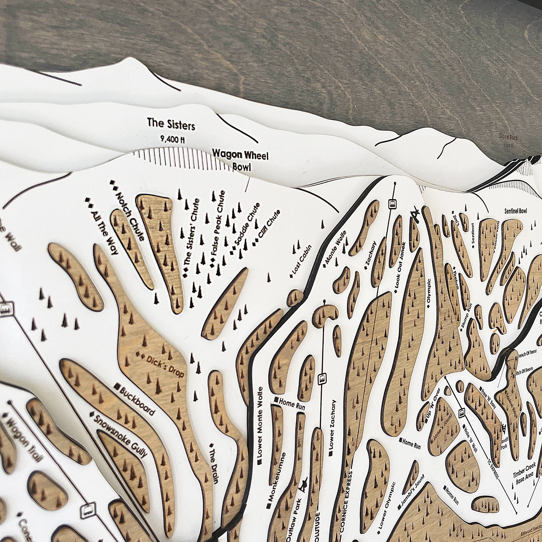 Kirkwood Mountain, CA Ski Trail Map Artwork Slopes Mountain Art   