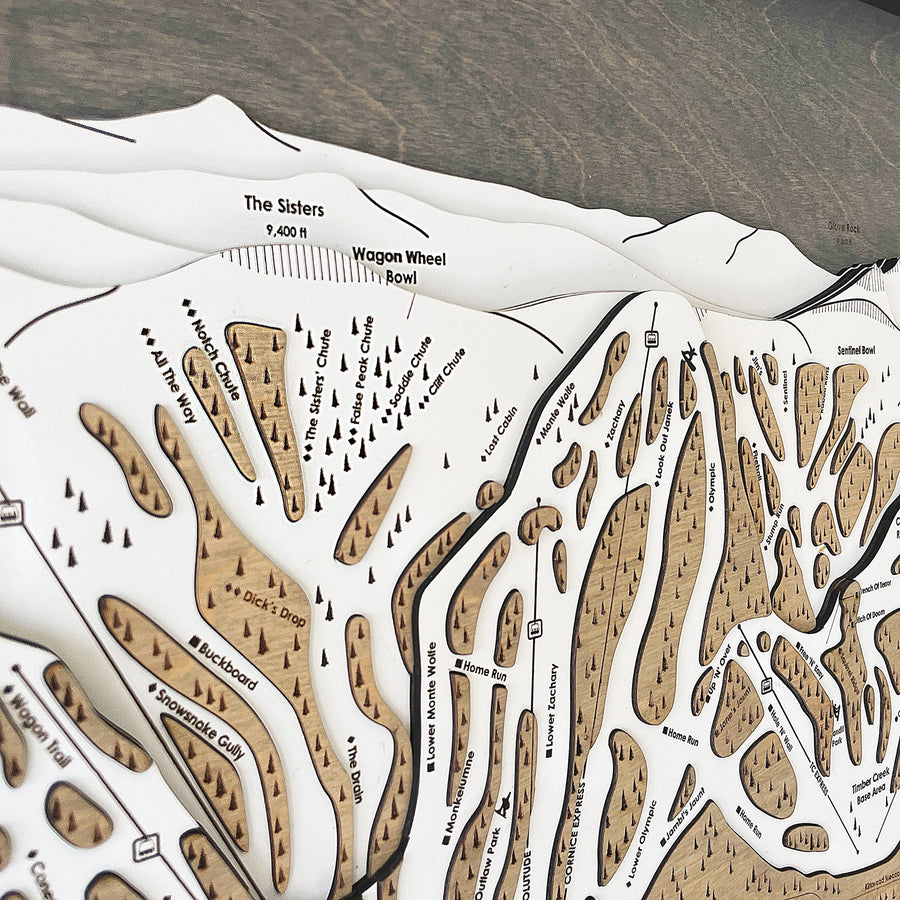 Kirkwood Mountain, CA Ski Trail Map Artwork Slopes Mountain Art   