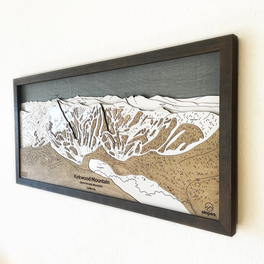 Kirkwood Mountain, CA Ski Trail Map Artwork Slopes Mountain Art   