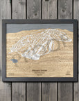 Mount Snow, VT Ski Trail Map Artwork Slopes Mountain Art 23" x 28" Midnight Grey 