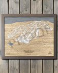 Mount Snow, VT Ski Trail Map Artwork Slopes Mountain Art 23" x 28" Storm Grey 