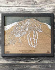 Northstar California Ski Trail Map Artwork Slopes Mountain Art 23" x 28" Midnight Grey 