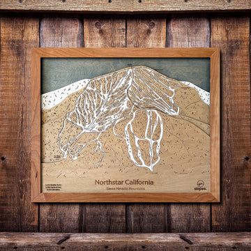 Northstar California Ski Trail Map Artwork Slopes Mountain Art 23" x 28" Natural 
