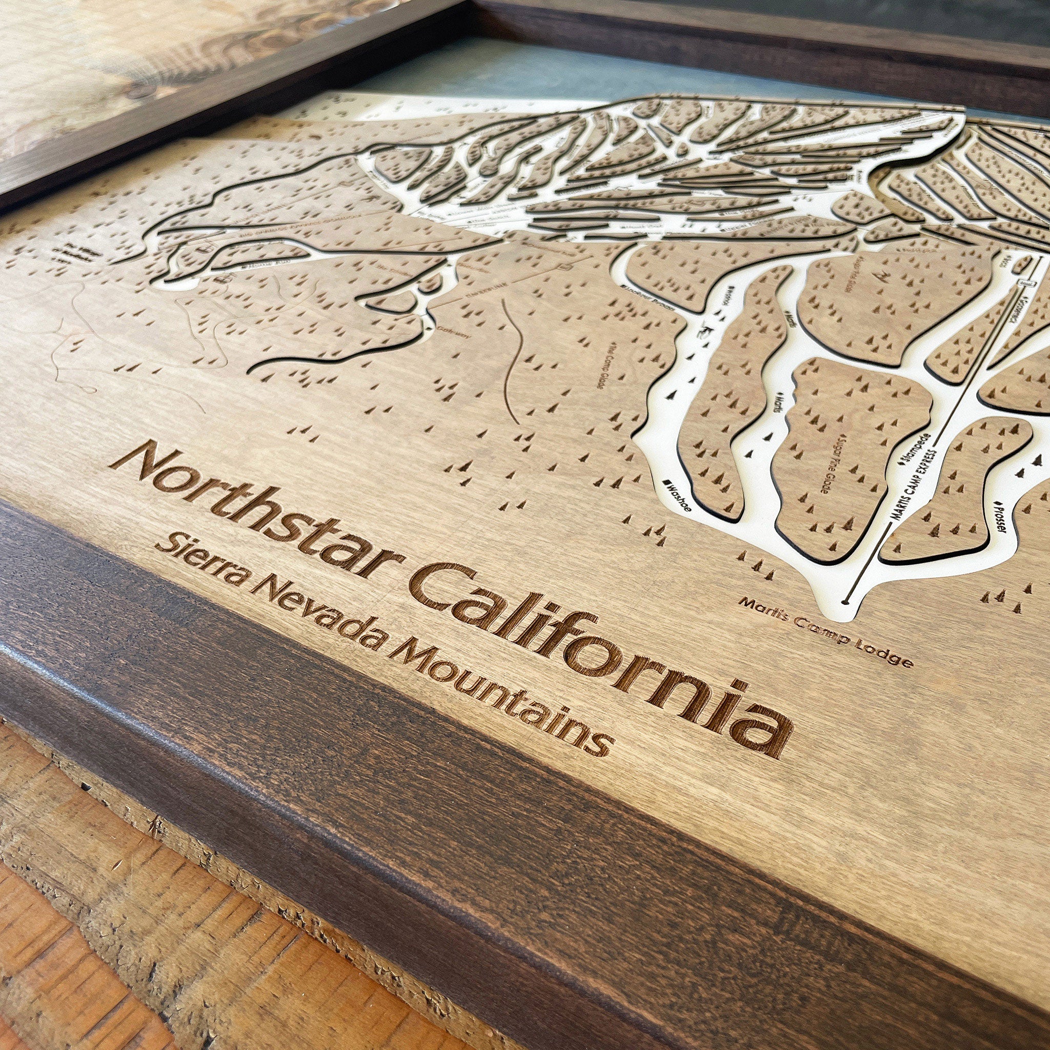 Northstar California Ski Trail Map Artwork Slopes Mountain Art   