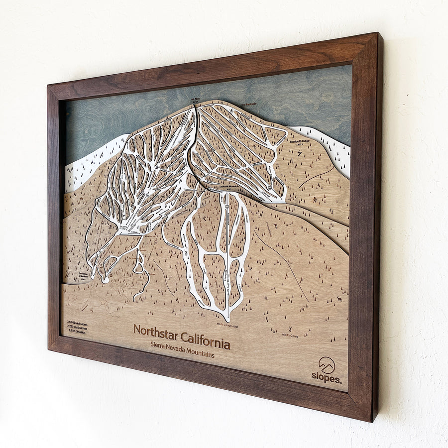 Northstar California Ski Trail Map Artwork Slopes Mountain Art   