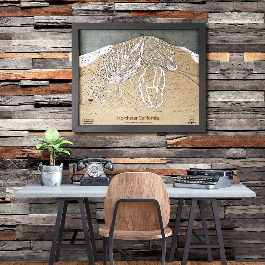 Northstar California Ski Trail Map Artwork Slopes Mountain Art   