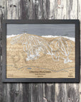 Okemo Mountain, VT Ski Trail Map Artwork Slopes Mountain Art 23" x 28" Midnight Grey 