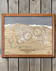 Okemo Mountain, VT Ski Trail Map Artwork Slopes Mountain Art 23" x 28" Natural 