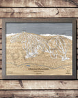 Okemo Mountain, VT Ski Trail Map Artwork Slopes Mountain Art 23" x 28" Storm Grey 