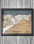 Palisades Tahoe, CA Ski Trail Map Artwork Slopes Mountain Art 23" x 28" Midnight Grey 