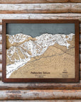 Palisades Tahoe, CA Ski Trail Map Artwork Slopes Mountain Art 23" x 28" Rustic Kona 